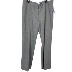 Kasper Kate Womens Gray Black Flat Front Lined Dress Straight Leg Pants sz 18